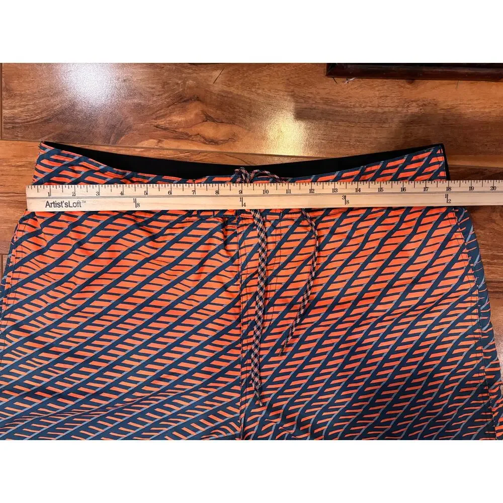 Nike swim board shorts swim trunks men’s xl orange and blue lined drawstring